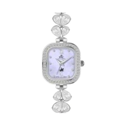 Paris Polo Club PPC-FE13-SL-PR Purple Dial Sparkling Crystal Bracelet Women Watch 